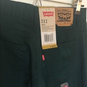NWT Levi’s 511 Slim Dark Green Boys Jeans 14R